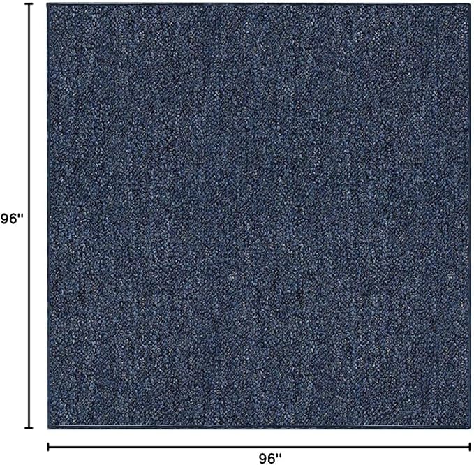 Ambiant Broadway Collection Pet Friendly Indoor Outdoor Area Rugs Blue - 8' Square, Stain & Fade Resistant, Easy Care, Pet & Kids Friendly, Made in USA, Perfect for Weddings & Everyday Use!