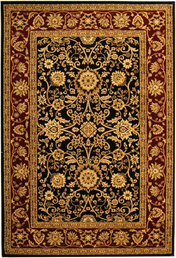 SAFAVIEH Lyndhurst Collection Area Rug - 5'3" x 7'6", Black & Red, Traditional Oriental Design, Non-Shedding & Easy Care, Ideal for High Traffic Areas in Living Room, Bedroom (LNH212G)