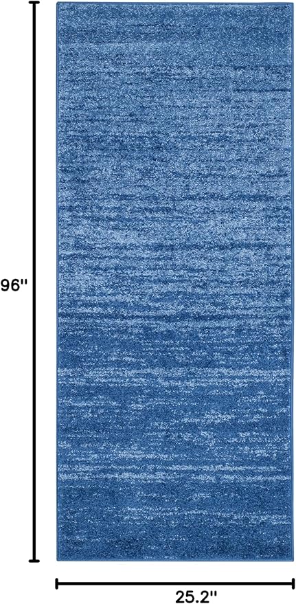 SAFAVIEH Adirondack Collection Runner Rug - 2'1" x 8', Light Blue & Dark Blue, Modern Ombre Design, Non-Shedding & Easy Care, Ideal for High Traffic Areas in Living Room, Bedroom (ADR113F)