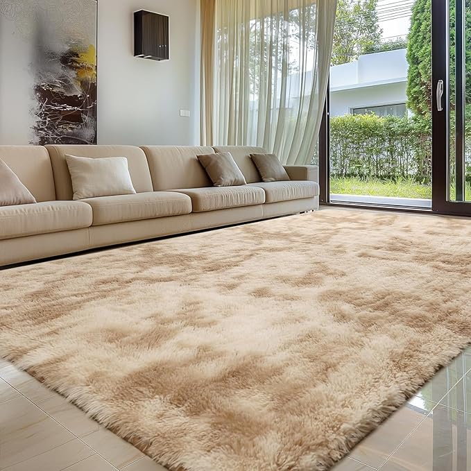 Sour Lemon Area Rugs 9x12 Living Room, Large Area Rug Shag Shaggy Carpet Soft Plush Furry Bedside Rug, Machine Washable Area Rugs for Bedroom Kids Girls Boys Home Decor Anti Slip