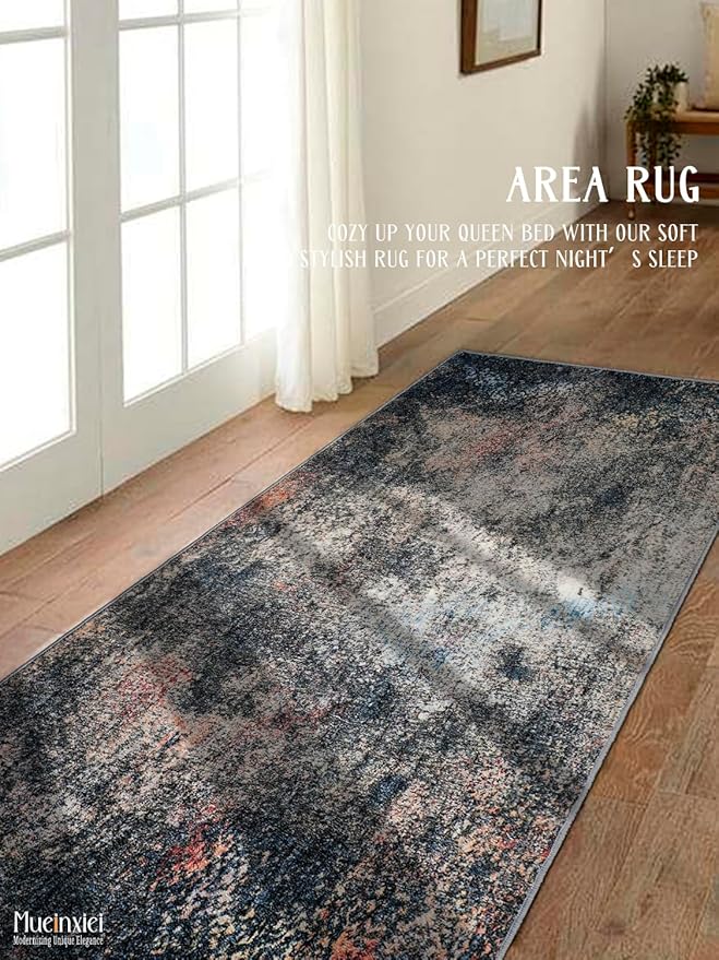 Area Rug 2x6 Hallway Runner Rugs,Non Slip Machine Washable Hallway Runner Rug Soft Bedroom Rug, Low PileLightweight Rugs for Entryway, Hallway, Kitchen and Corridor