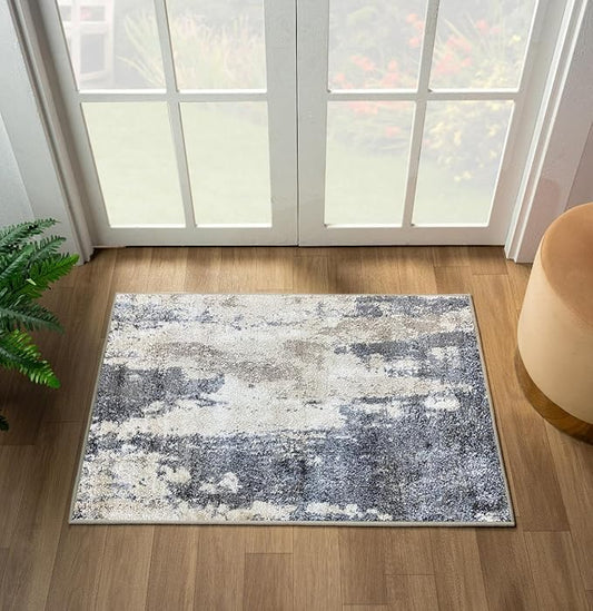 LUXE WEAVERS Euston Collection Gray-Gray 2x3 Modern Abstract Area Rug