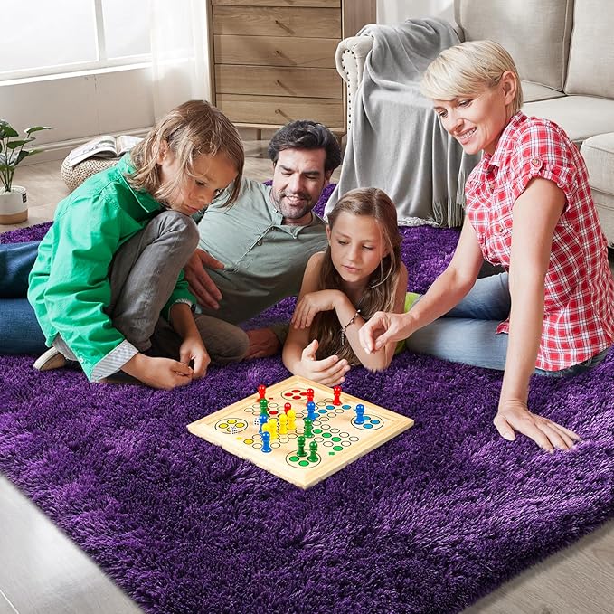 10X14 Large Area Rugs for Living Room Bedroom,Big Shag Rug for Bedroom Dorm,Soft Fluffy Indoor Carpet Nursery Rugs for Kids Girls Room Home Decor,Purple