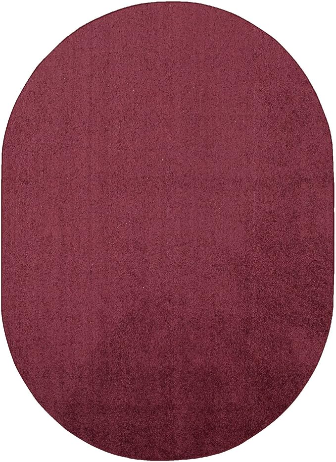 Furnish my Place Modern Indoor/Outdoor Commercial Solid Color Rug - Cranberry, 2' x 24' Oval, Pet and Kids Friendly Rug. Made in USA, Area Rugs Great for Kids, Pets, Event, Wedding