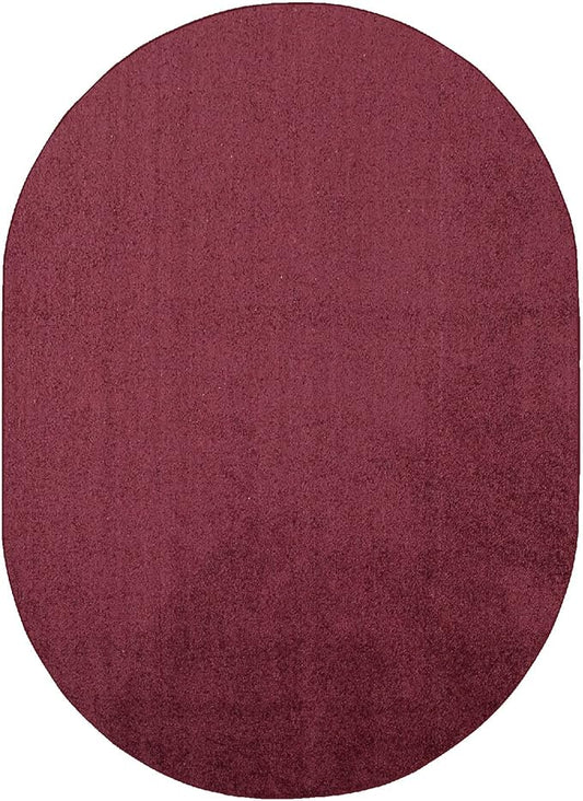 Furnish my Place Modern Indoor/Outdoor Commercial Solid Color Rug - Cranberry, 2' x 24' Oval, Pet and Kids Friendly Rug. Made in USA, Area Rugs Great for Kids, Pets, Event, Wedding