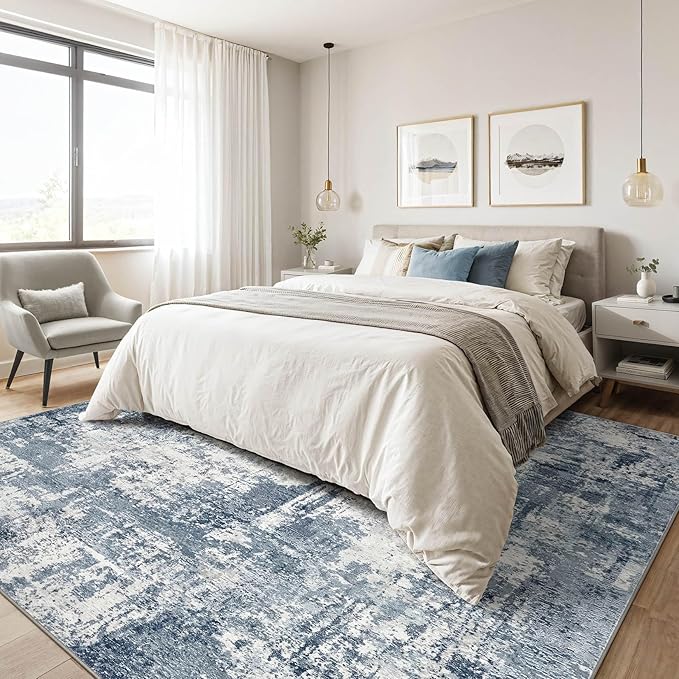 10X14 Area Rugs Living Room: Washable Large Abstract Soft Rug Stain Resistant Indoor Non-Slip Carpet for Men Modern Home Enthusiasts Aged 25-45 - High Traffic Areas - Bedroom Office Playroom