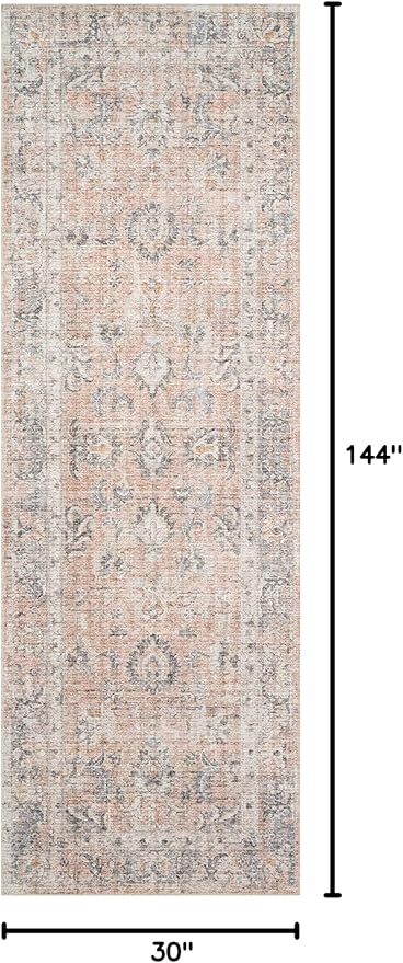 Loloi II Skye Collection SKY-01 Blush/Grey 2'-6" x 12'-0" Runner Rug