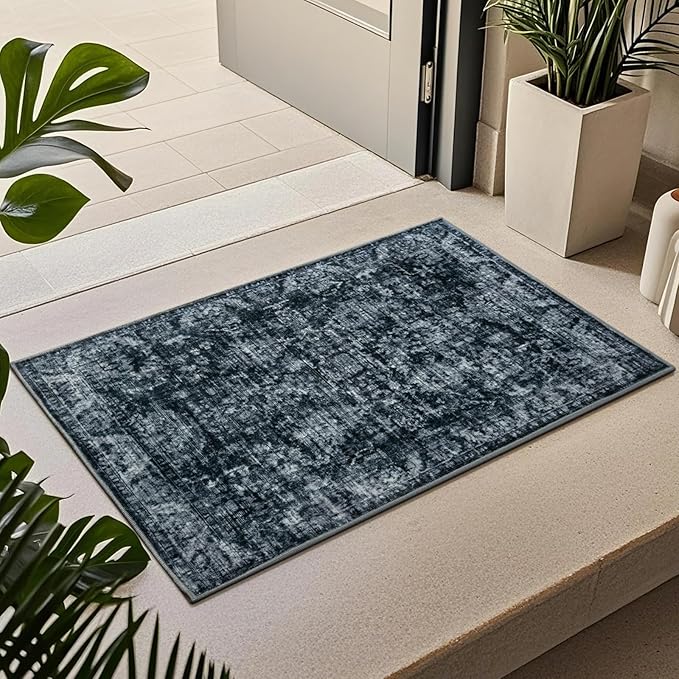 2x3 Entryway Rug, Non-Slip Washable Door Mat, Modern Soft Indoor Entrance Rugs, Foldable Small Throw Rug for Front Door Bedroom Kitchen Entryway Bathroom Floor