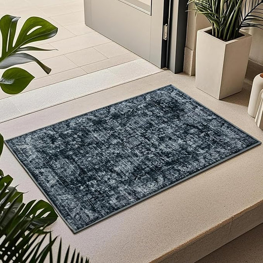2x3 Entryway Rug, Non-Slip Washable Door Mat, Modern Soft Indoor Entrance Rugs, Foldable Small Throw Rug for Front Door Bedroom Kitchen Entryway Bathroom Floor