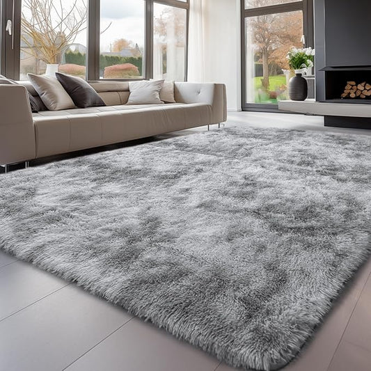 Sour Lemon 6x9 Area Rugs for Bedroom, Living Room Fluffy Rug, Large Area Rug Shag Shaggy Carpet Soft Plush Furry Bedside Rugs, Machine Washable Area Rugs for Kids Girls Boys Home Decor Anti Slip