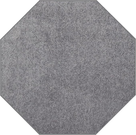 Furnish my Place Modern Indoor/Outdoor Commercial Solid Color Rug - Grey, 6' Octagon, Pet and Kids Friendly Rug. Made in USA, Area Rugs Great for Kids, Pets, Event, Wedding