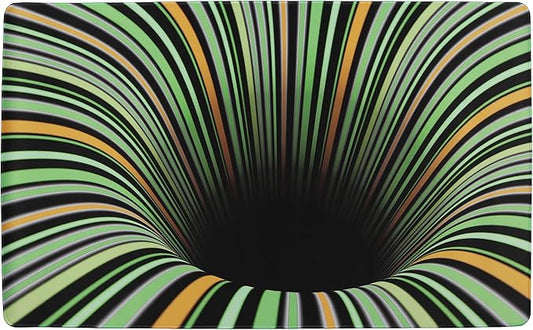 3D Optical Illusion Rug - Vortex Illusion Floor Mat for Door Entrance, Bathroom, Stairs, playroom, Living Room, or Area (Colorful, 31.5 x 20 Inch)