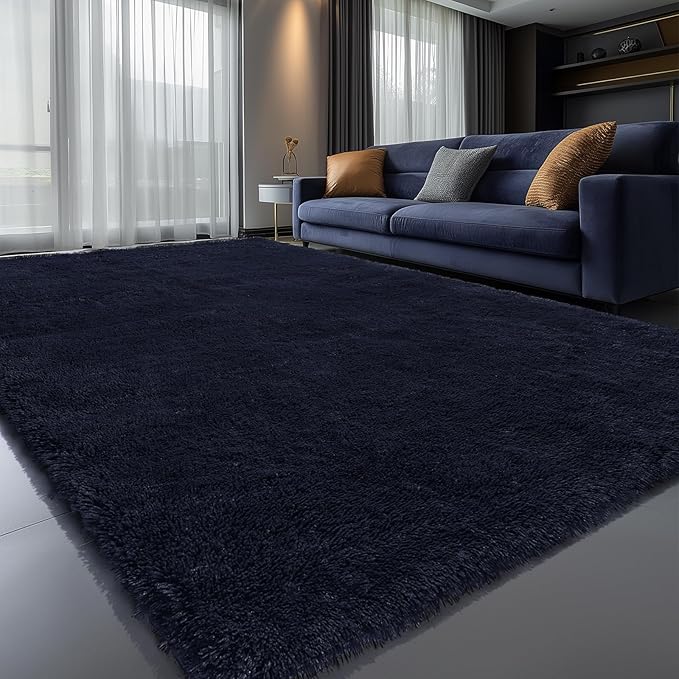 Sour Lemon 8x10 Area Rugs for Bedroom, Living Room Fluffy Rug, Large Area Rug Shag Shaggy Carpet Soft Plush Furry Bedside Rug, Machine Washable Area Rugs for Kids Girls Boys Home Decor Anti Slip