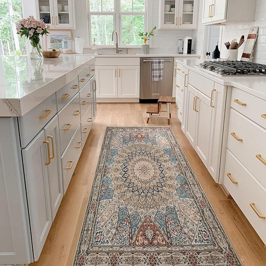 Area Rug 2x6 Hallway Runner Rugs,Non Slip Machine Washable Hallway Runner Rug Soft Bedroom Rug, Low PileLightweight Rugs for Entryway, Hallway, Kitchen and Corridor