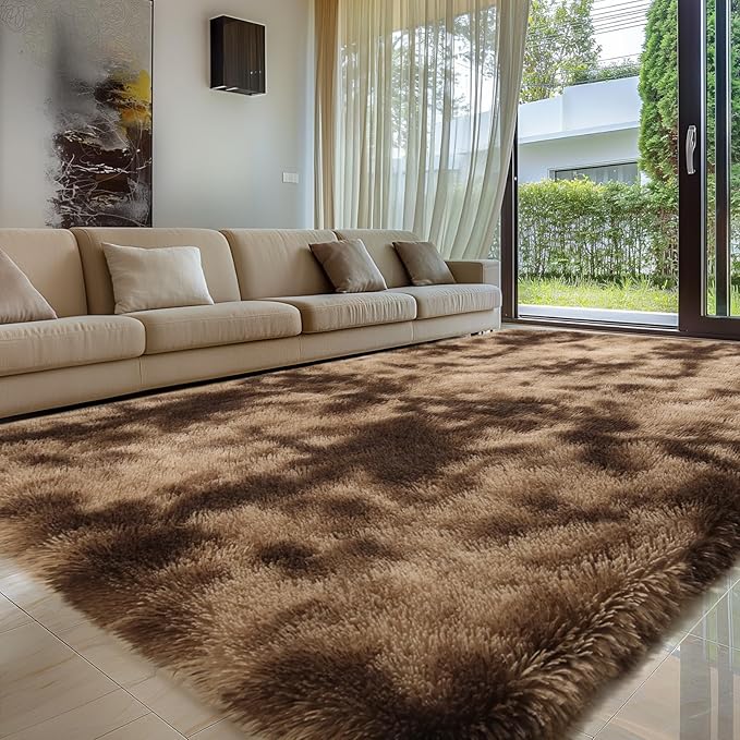 Sour Lemon Area Rugs 9x12 Living Room, Large Area Rug Shag Shaggy Carpet Soft Plush Furry Bedside Rug, Machine Washable Area Rugs for Bedroom Kids Girls Boys Home Decor Anti Slip