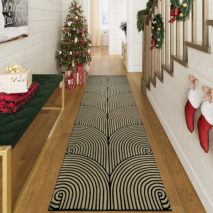 Tiffasea Washable Runners for Hallways 2.6'x8', Kitchen Runner Cotton Woven Entry Rug Long Bathroom Rug Reversible Carpet Runner Modern Floor Runner Rugs for Entryway Foyer Indoor Outdoor