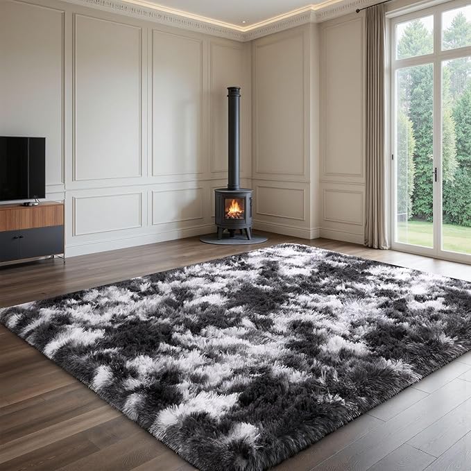 Sour Lemon 5x7 Area Rugs, Large Area Rug 5 x7, Washable Area Rugs, Bedroom Area Rug Shag Shaggy Carpet Soft Plush Furry Bedside Fluffy Rug for Living Room Kids Girls Boys Home Decor Anti Slip
