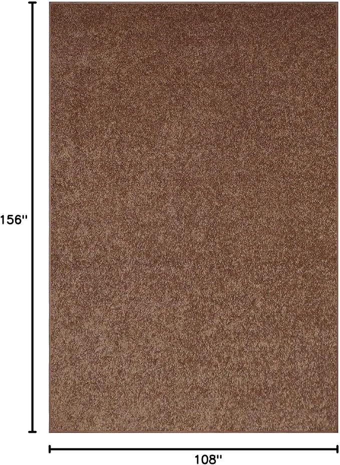 Furnish my Place Modern Indoor/Outdoor Commercial Solid Color Rug - Brown, 9' x 13', Rectangular, Pet and Kids Friendly Rug. Made in USA, Area Rugs Great for Kids, Pets, Event, Wedding