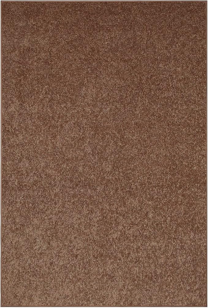 Furnish my Place Modern Indoor/Outdoor Commercial Solid Color Rug - Brown, 9' x 13', Rectangular, Pet and Kids Friendly Rug. Made in USA, Area Rugs Great for Kids, Pets, Event, Wedding