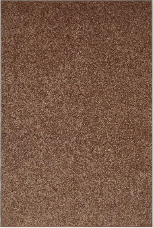 Furnish my Place Modern Indoor/Outdoor Commercial Solid Color Rug - Brown, 9' x 13', Rectangular, Pet and Kids Friendly Rug. Made in USA, Area Rugs Great for Kids, Pets, Event, Wedding
