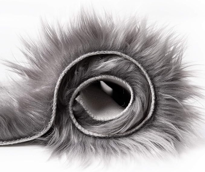 Ashler faux fur rug, Fluffy Shaggy Area Rug Ultra Soft 3 x 5 Feet Rectangle Fur Rug Grey Fuzzy Rug Machine Washable Shag Rug, Nursery Decor Throw Rugs for Bedroom, kids room, Living Room