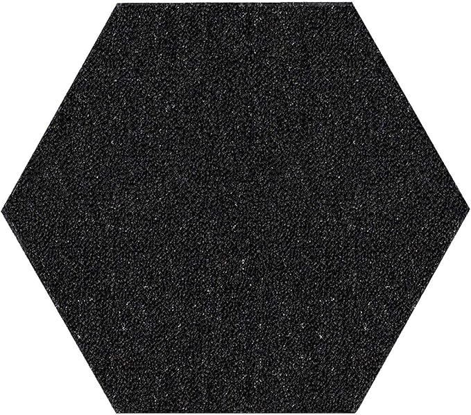 Ambiant Broadway Collection Pet Friendly Indoor Outdoor Area Rugs Black - 12' Hexagon, Stain & Fade Resistant, Easy Care, Pet & Kids Friendly, Made in USA, Perfect for Weddings & Everyday Use!