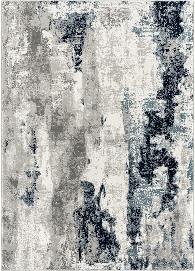 LUXE WEAVERS Kimberly Collection Ivory 6x9 Modern Abstract Area Rug