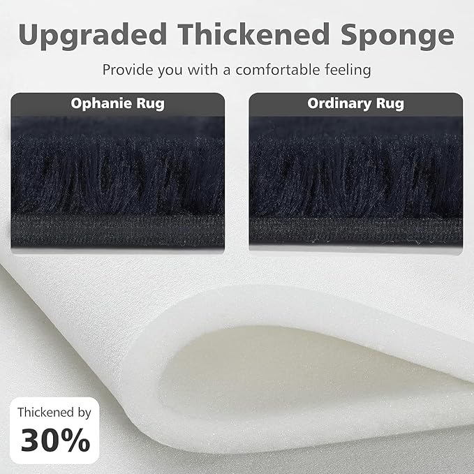 Ophanie Upgrade 3x5 Rugs for Bedroom, Black, Fluffy Shaggy Soft Area Rug, Non-Slip Indoor Floor Carpet for Living Room, Kids Baby Boys Teen Dorm Home Decor Aesthetic, Nursery, Rug