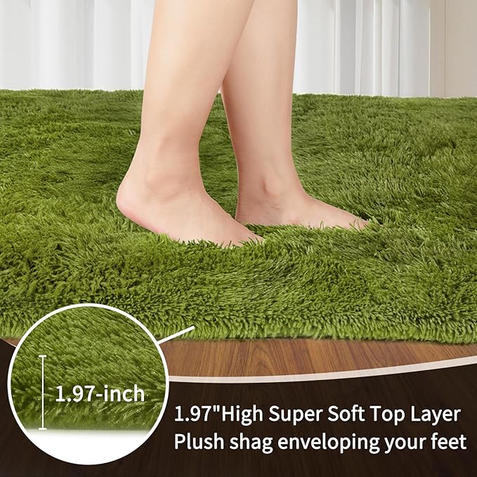 Sour Lemon 8x10 Area Rugs for Bedroom, Living Room Fluffy Rug, Large Area Rug Shag Shaggy Carpet Soft Plush Furry Bedside Rugs, Machine Washable Area Rugs for Kids Girls Boys Home Decor Anti Slip