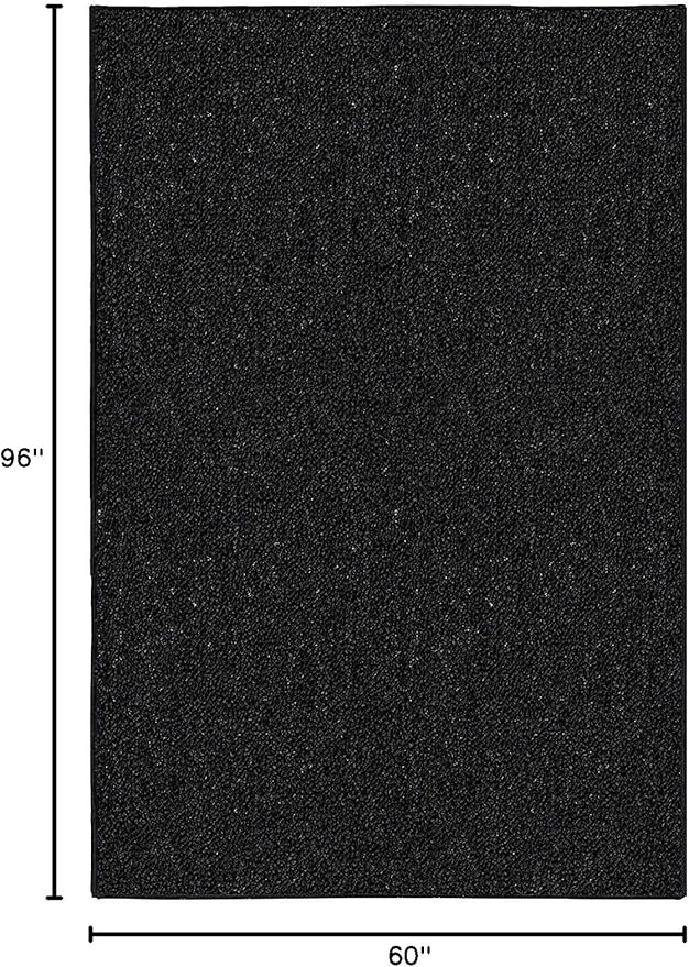 Ambiant Broadway Collection Pet Friendly Indoor Outdoor Area Rugs Black - 5' x 8' Rectangle, Stain & Fade Resistant, Easy Care, Pet & Kids Friendly, Made in USA, Perfect for Weddings & Everyday Use!