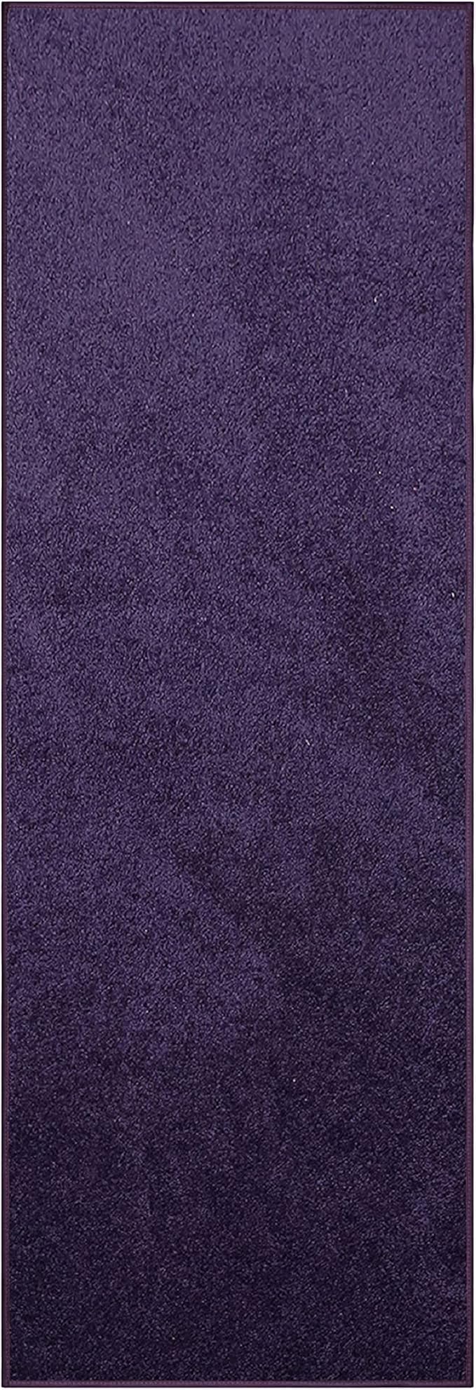 Furnish my Place Modern Plush Solid Color Rug - Purple, 4' x 36', Pet and Kids Friendly Rug. Made in USA, Runner, Area Rugs Great for Kids, Pets, Event, Wedding
