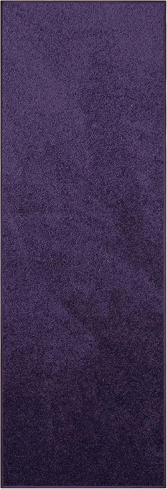Furnish my Place Modern Plush Solid Color Rug - Purple, 4' x 36', Pet and Kids Friendly Rug. Made in USA, Runner, Area Rugs Great for Kids, Pets, Event, Wedding