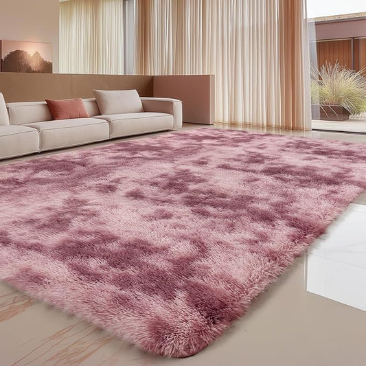 Sour Lemon 8x10 Area Rugs for Bedroom, Living Room Fluffy Rug, Large Area Rug Shag Shaggy Carpet Soft Plush Furry Bedside Rugs, Machine Washable Area Rugs for Kids Girls Boys Home Decor Anti Slip