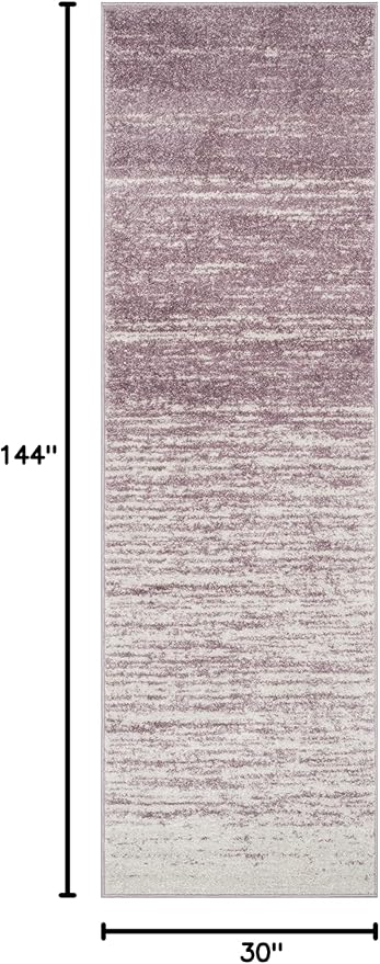 SAFAVIEH Adirondack Collection Runner Rug - 2'6" x 12', Cream & Purple, Modern Ombre Design, Non-Shedding & Easy Care, Ideal for High Traffic Areas in Living Room, Bedroom (ADR113L)