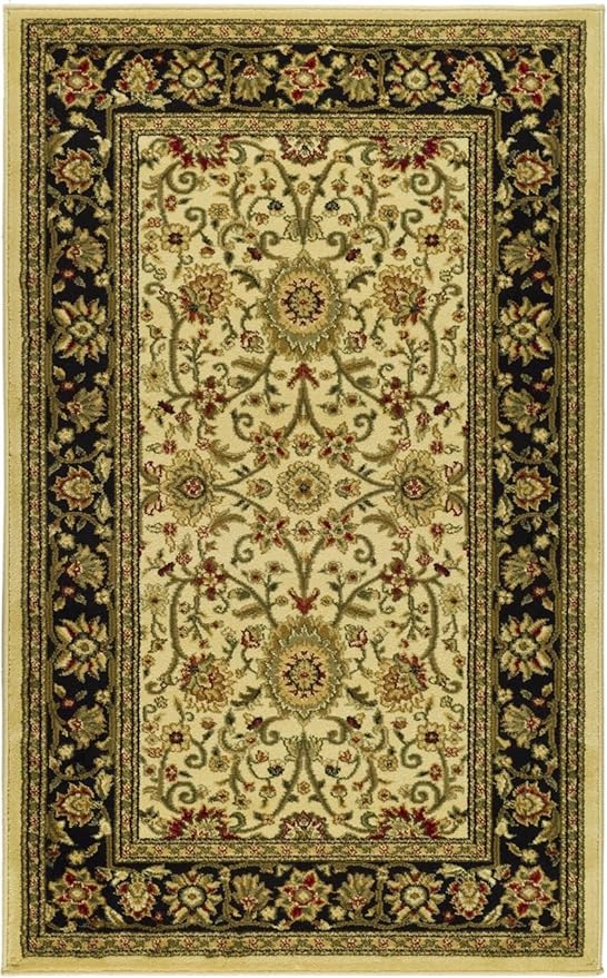 SAFAVIEH Lyndhurst Collection Accent Rug - 2'3" x 4', Ivory & Black, Traditional Oriental Design, Non-Shedding & Easy Care, Ideal for High Traffic Areas in Entryway, Living Room, Bedroom (LNH212B)