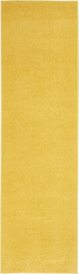 Nourison Essentials Indoor/Outdoor Yellow 2' x 6' Area Rug, Easy Cleaning, Non Shedding, Bed Room, Living Room, Dining Room, Backyard, Deck, Patio (2x6)