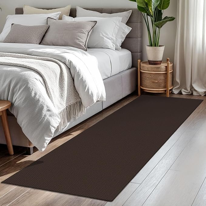 KOZYFLY Washable Runner Rug 2x7 ft Hallway Runner Kitchen Runner Rugs with Rubber Backing Bobo Entryway Runner Indoor, Carpet Runners for Hall Entrance Bedroom, Coffee/Brown
