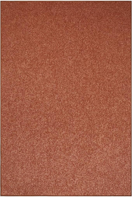 Furnish my Place Modern Plush Solid Color Rug - Rust, 10' x 11', Pet and Kids Friendly Rug. Made in USA, Rectangle, Area Rugs Great for Kids, Pets, Event, Wedding