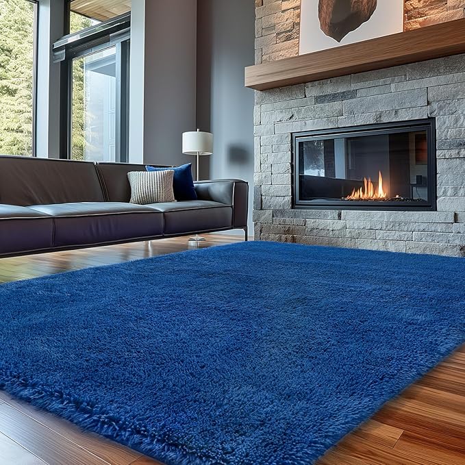 Sour Lemon 8x10 Area Rugs for Bedroom, Living Room Fluffy Rug, Large Area Rug Shag Shaggy Carpet Soft Plush Furry Bedside Rugs, Machine Washable Area Rugs for Kids Girls Boys Home Decor Anti Slip