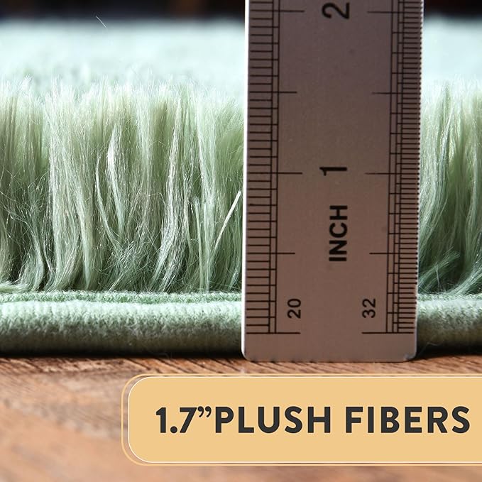 Shaggy Area Rugs, Fuzzy Rugs for Living Room, Soft Play Nursery Area Rug for Girls, Shag Area Rugs Non Slip, Fluffy Faux Fur Rug Carpet