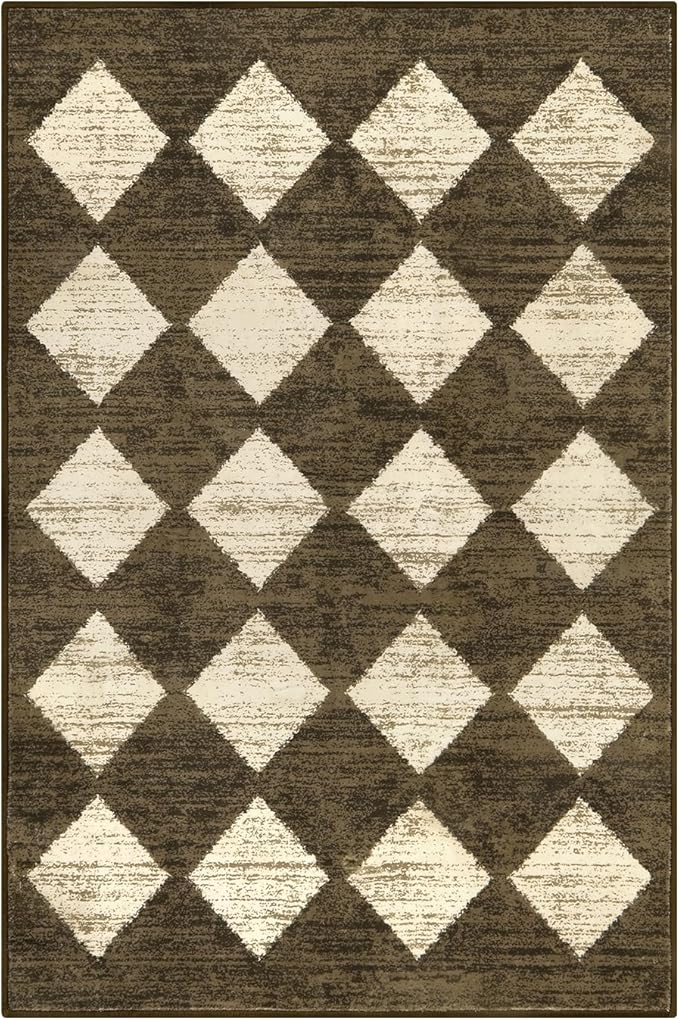 Lahome Small 2x3 Kitchen Rugs Non Slip, Machine Washable Entryway Rugs, Moroccan Trellis Indoor Soft Non-Slip Non-Shedding Throw Bathroom Carpet for Doorway Bedside Laundry Room, Brown