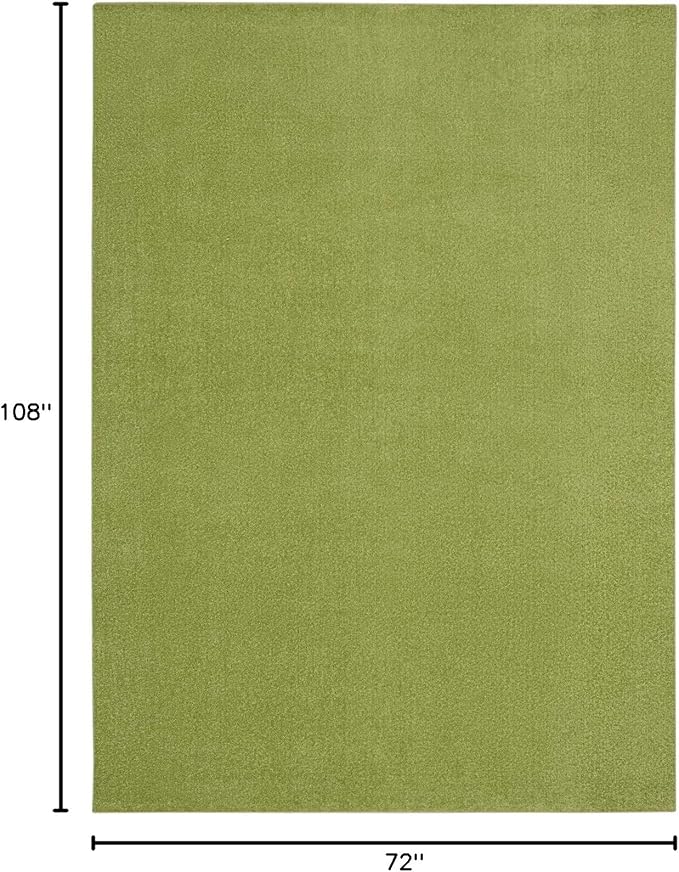 Nourison Essentials Indoor/Outdoor Green 6' x 9' Area Rug, Easy Cleaning, Non Shedding, Bed Room, Living Room, Dining Room, Backyard, Deck, Patio (6x9)