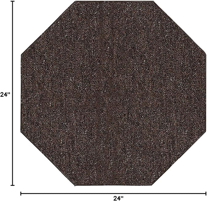 Ambiant Broadway Collection Pet Friendly Indoor Outdoor Area Rugs Brown - 2' Octagon, Stain & Fade Resistant, Easy Care, Pet & Kids Friendly, Made in USA, Perfect for Weddings & Everyday Use!