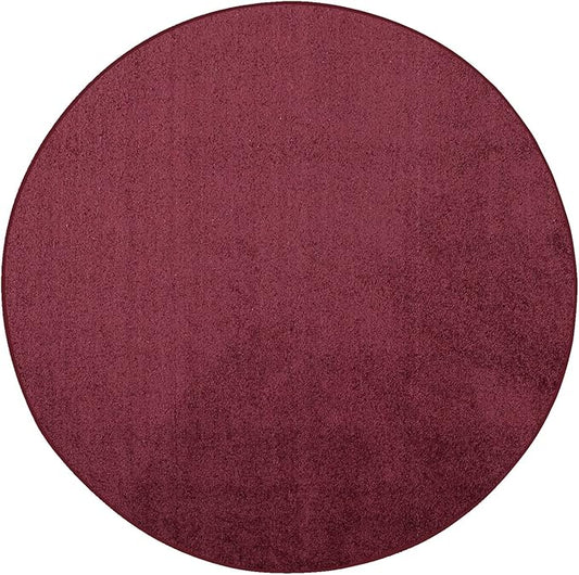 Furnish my Place Modern Indoor/Outdoor Commercial Solid Color Rug - Cranberry, 12' Round, Pet and Kids Friendly Rug. Made in USA, Area Rugs Great for Kids, Pets, Event, Wedding