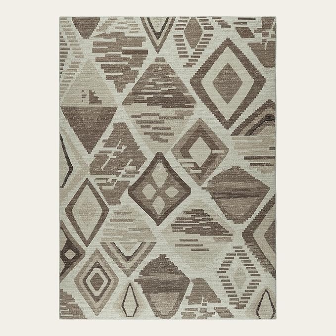 jinchan 8x10 Kids Washable Area Rug Geometric Moroccan Faux Jute Indoor Nursery Rug Non-Slip Colorful Modern Carpet for Playroom Kids Room Living Room Bedroom Laundry Room Boho Grey
