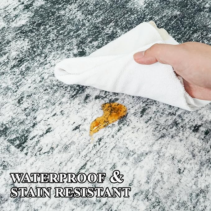 RUUGME Washable Hallway Rug 3x16 - Runner Rug Stain Resistant for Living Room Non Slip Indoor Entryway Rubber Backing Carpet Bedroom Kitchen Distressed Floor Decor Mat Machine Washable 3x16 Black A