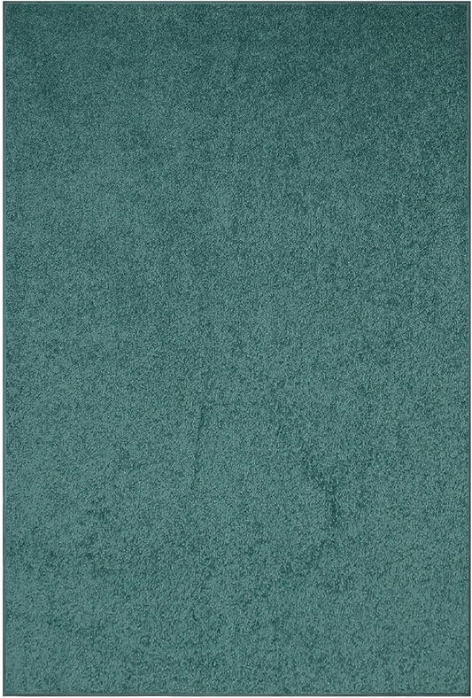Solid Color Area Rugs Teal - 2' x 3' Rectangle, Indoor, Stain & Fade Resistant, Perfect for Living Room, Bedroom, Dining Room, Entryway, Doorway, Pet & Kids Friendly Rug, Wedding, Made in USA