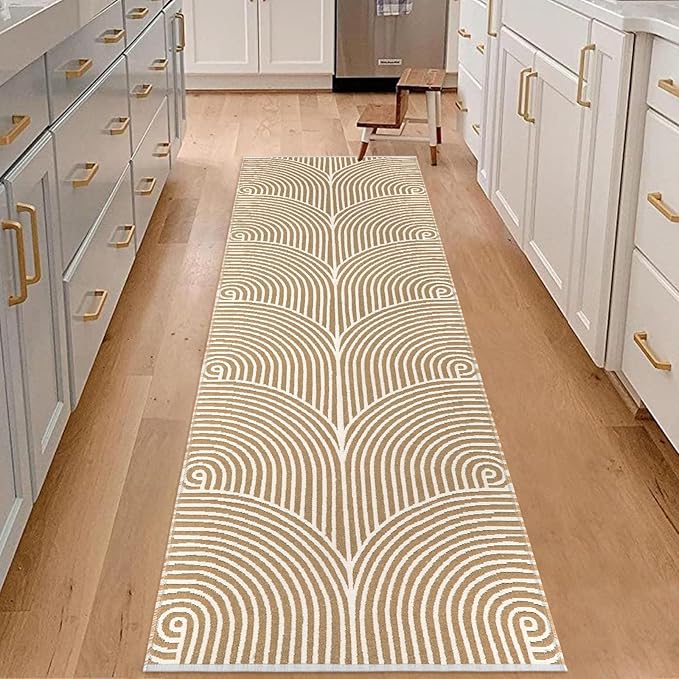 Tiffasea Washable Runner Rug 2'x6', Hallway Runner Kitchen Rugs Cotton Woven Laundry Room Entryway Rug Indoor Outdoor Rugs for Bedroom/Bathroom/Living Room