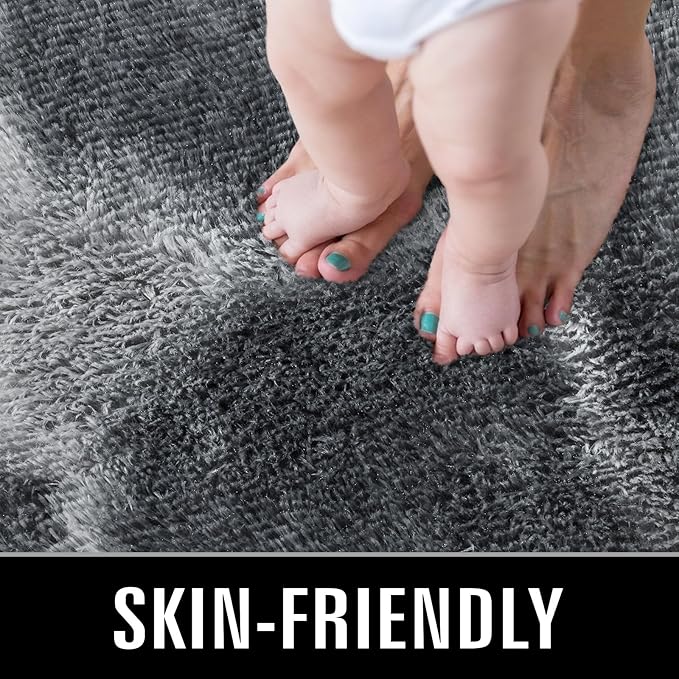 TWINNIS Super Soft Shaggy Rugs Fluffy Carpets, 5x8 Feet, Indoor Modern Plush Area Rugs for Living Room Bedroom Kids Room Nursery Home Decor, Upgrade Anti-Skid Rectangular Fuzzy Rug, Grey Star