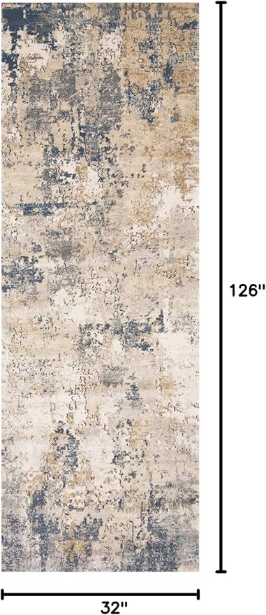 Loloi II Teagan Collection TEA-06 Sand/Mist 2'-8" x 10'-6", .25" Thick, Runner Rug, Soft, Durable, Neutral, Woven, Low Pile, Non-Shedding, Easy Clean, Living Room Rug